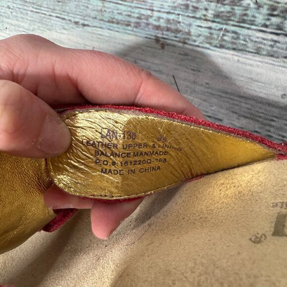 Clarks Women’s Leather Slingback Sandals Orange 9M Comfort Low Wedge Peep Toe - Picture 2 of 5